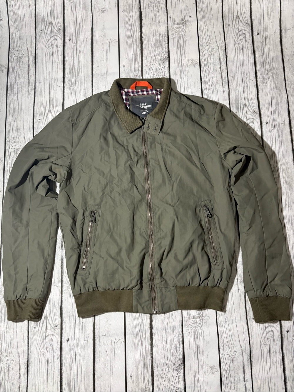 H&M L.O.G.G Brown Jacket Lightweight Pockets Preowned Mens Size Sz M